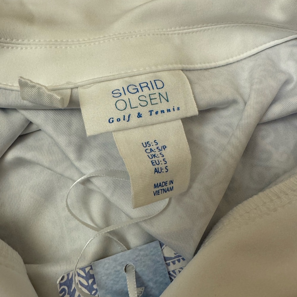 Sigrid Olsen Golf & Tennis V-Neck Sleeveless Dress - Blue & White. Size S. NWT - Picture 8 of 8